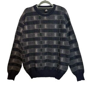 Metropolitan View Pure New Wool Sweater Mens L Geometric Dark Academia